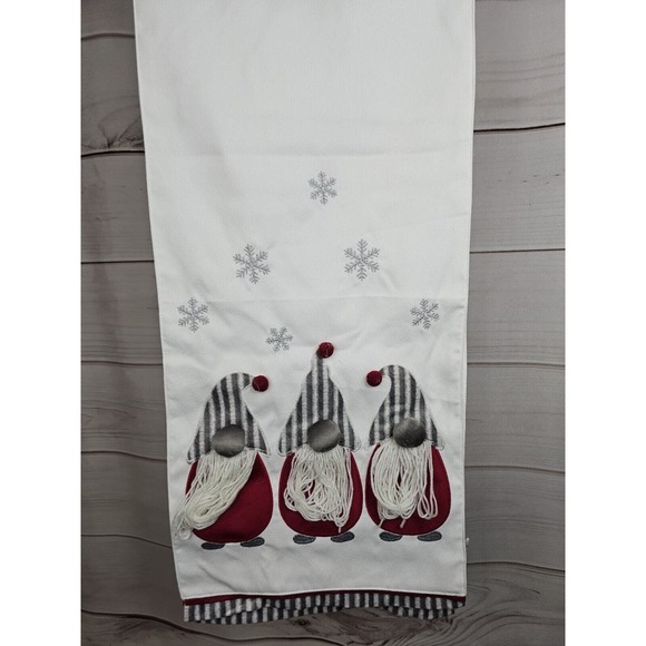 Christmas Table Runner 3 Gnomes Sleigh Hill 14 X 72 Holiday New Fast Ship #B77 - Picture 1 of 7